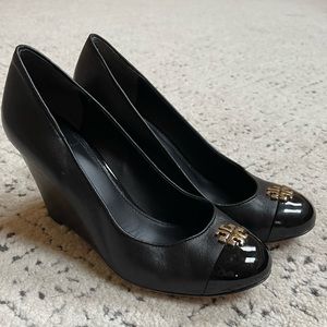 Tory Burch black wedge heel